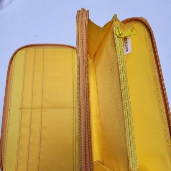 Yellow Crocodile Print Embossed Zip Around Wallet Wristlet - Picture 7 of 7